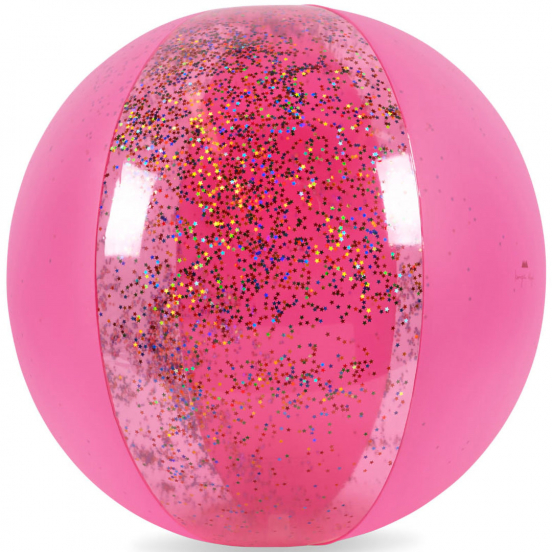 konges sløjd strandbal transparant - pink - Ø65 cm
