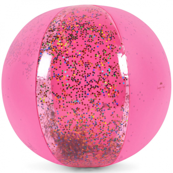 konges sløjd strandbal transparant - pink - Ø40 cm