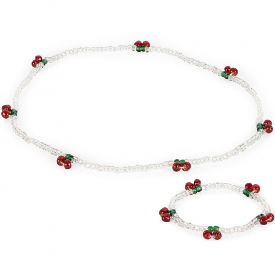 konges sløjd ketting en armband pearly cherry