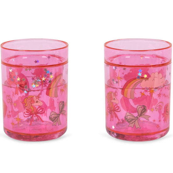konges sløjd kinderbekers met glitter rainbow bow - 2st