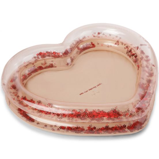 konges sløjd kinderzwembad hart - blush transparent - 108x121 cm 