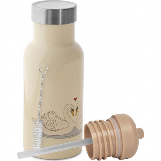 konges sløjd rvs thermosfles swan beige - 350 ml