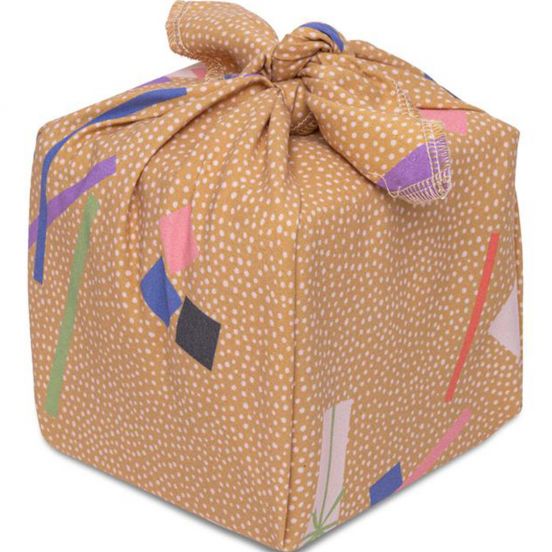 la la fete inpakdoek confetti goud - 70x70 cm