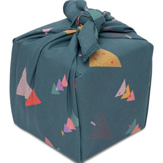 la la fete inpakdoek kerst bos - groen - 50x50 cm