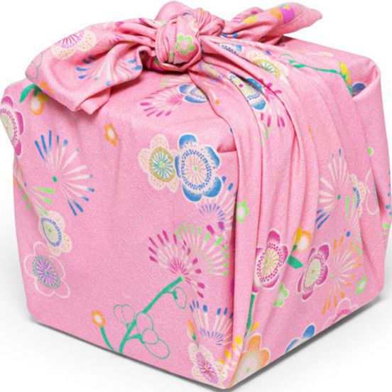 la la fete inpakdoek tokyo confetti - roze - 50x50 cm