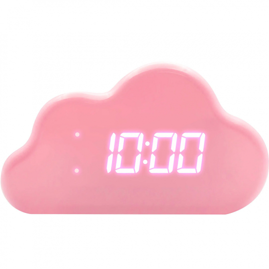 lalarma digitale wekker met thermometer en sfeerlicht - pink