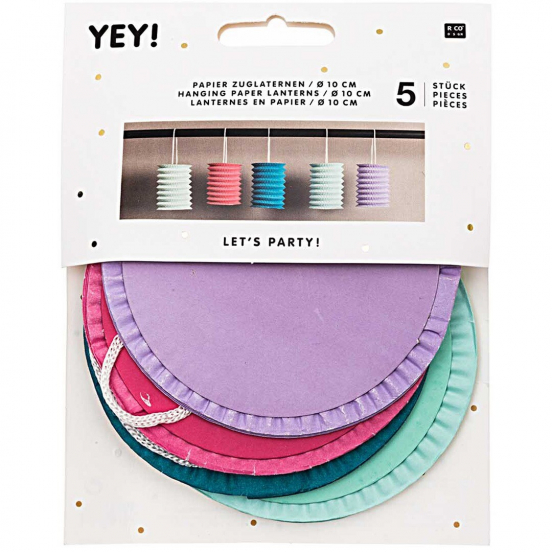 lampions papier pastel - 5st