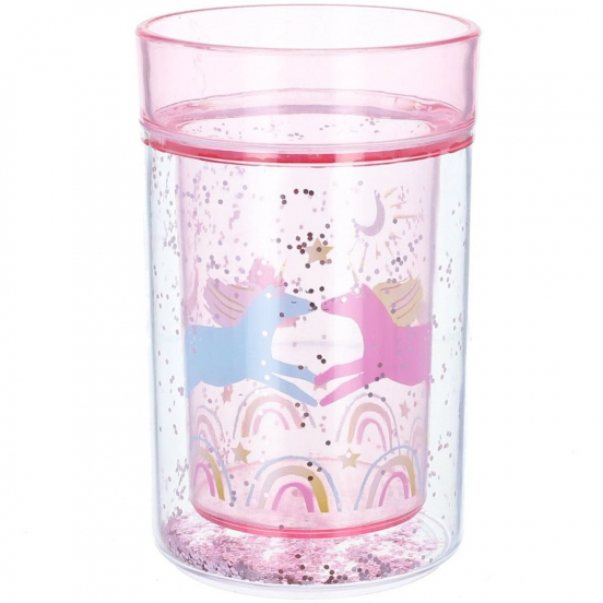 le petit souk kinderbeker met glitter - eenhoorn
