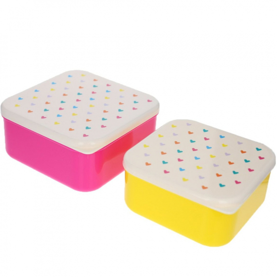 le petit souk lunchbox set hartjes - 2st