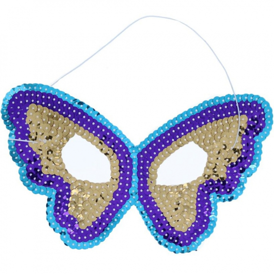 le petit souk masker vlinder - blauw - paars