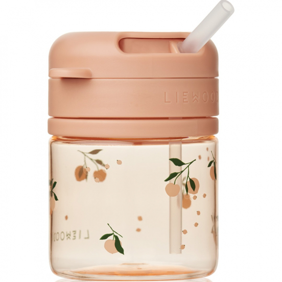 liewood drinkbeker met rietje pavia - peach sea shell - 280 ml