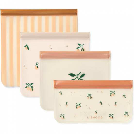 liewood hersluitbare zakjes clive - peach sea shell - 4st