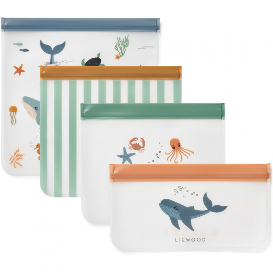 liewood hersluitbare zakjes clive - sea creature sandy - 4st