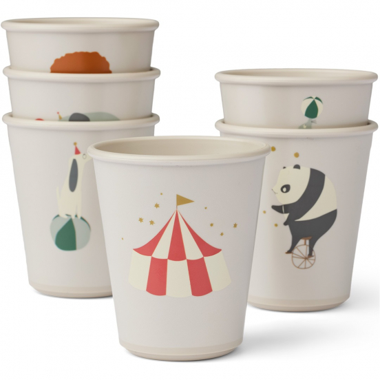 liewood kinderbekers lana - circus sandy - 6st