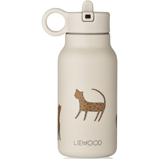 liewood rvs thermosfles falk - leopard sandy - 250 ml