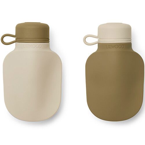 liewood siliconen knijpflessen silvia - sandy khaki mix - 150ml - 2st