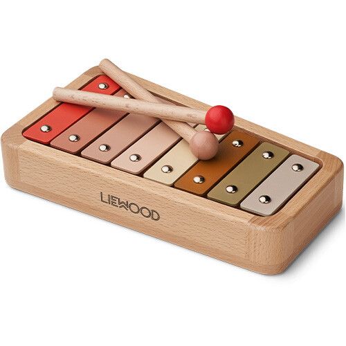 liewood xylofoon stuart - dusty raspberry multi mix - 8 tonen