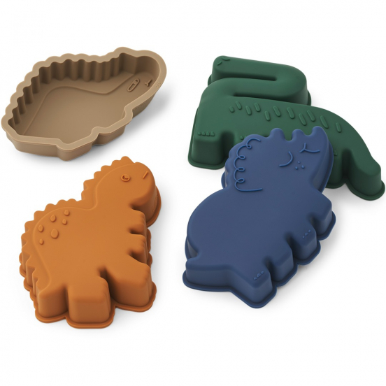 liewood zandvormpjes - dinosaurs mist - 4st