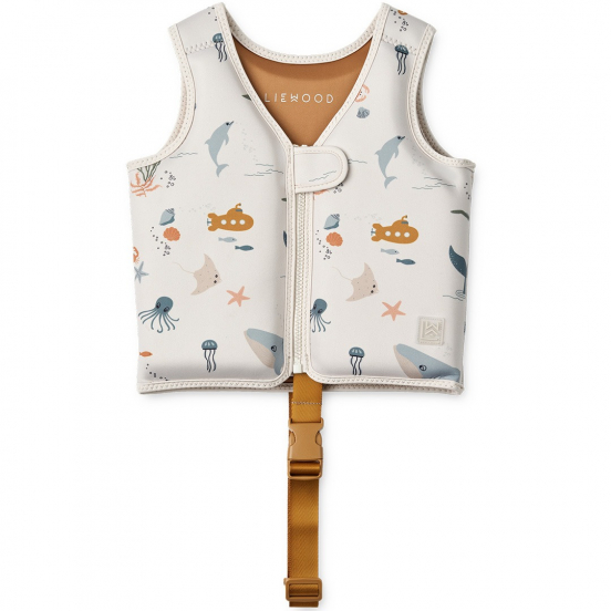 liewood zwemvest dove - sea creature sandy - 11-15 kg   