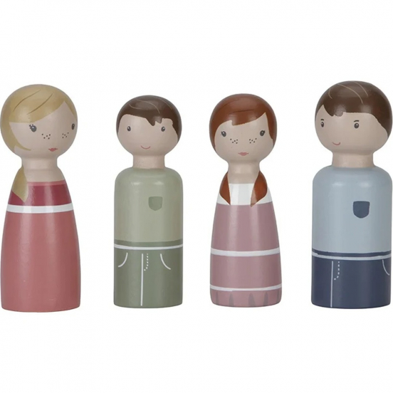 little dutch poppenhuispoppen familie rosa - 4st