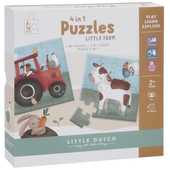 little dutch puzzel little farm - 4, 6, 9, 16st