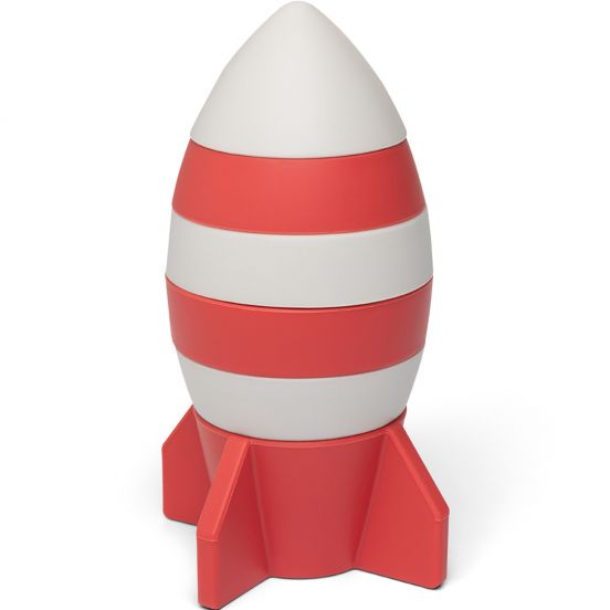 little l stapeltoren raket - red and white