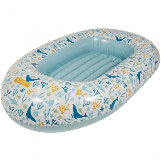 little dutch opblaasboot ocean dreams - blauw - 100 cm