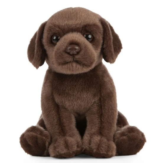 living nature knuffel chocolade labrador puppy - 18 cm
