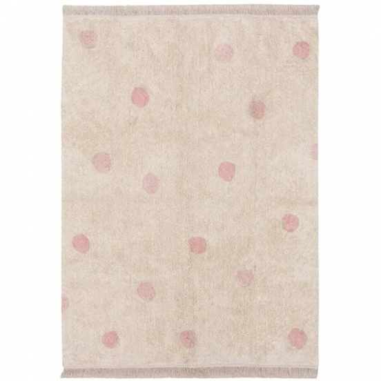 lorena canals vloerkleed hippy dots - vintage rose - 120x160 cm