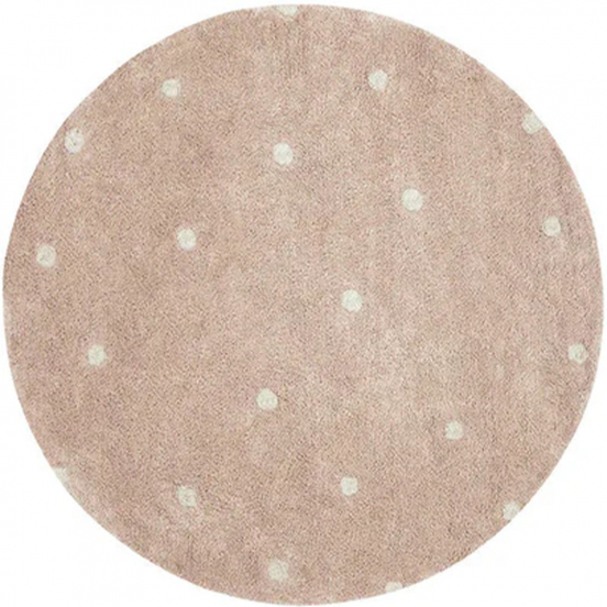lorena canals vloerkleed rond stippen - rose - Ø140 cm