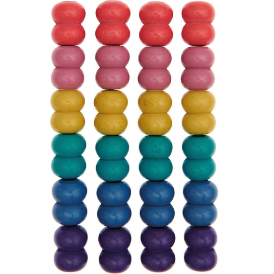 macramé kralen - rainbow - 24st