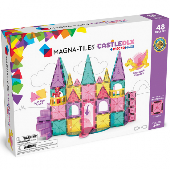 magna-tiles magnetische tegels castle deluxe met micromags - 48st