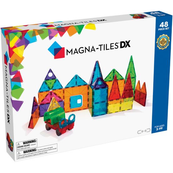 magna-tiles magnetische tegels clear colors - deluxe - 48st