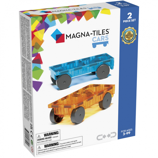 magna-tiles uitbreidingsset cars - oranje blauw - 2st 