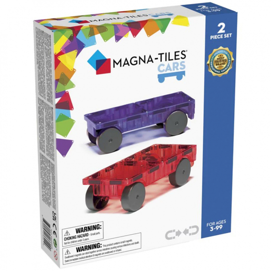 magna-tiles uitbreidingsset cars - rood paars - 2st 