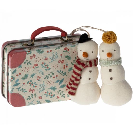 maileg hangversiering sneeuwpop in koffertje - 2st 