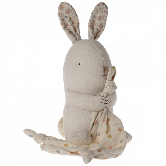 maileg knuffelkonijn met knuffeldoekje en muziek - nature - 32 cm