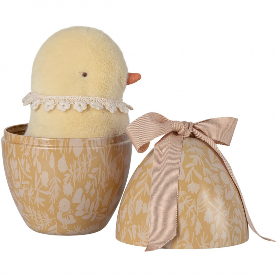 maileg knuffelkuiken met ei - 18 cm
