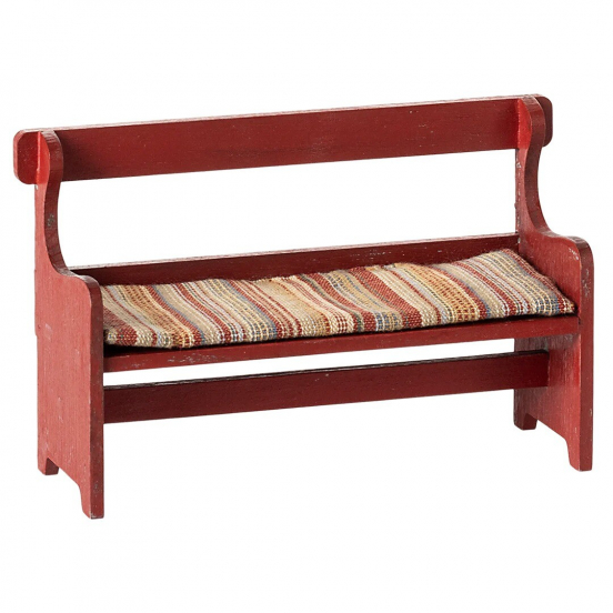 maileg maison de poupée banc rouge – 7,5 cm