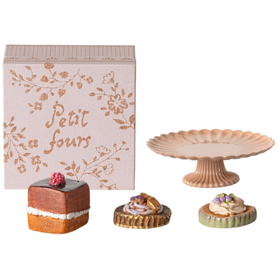 maileg poppenhuis gebakjes met taartplateau  - 4,5 cm