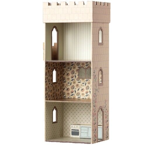 maileg poppenhuis kasteeltoren met keuken - 62 cm