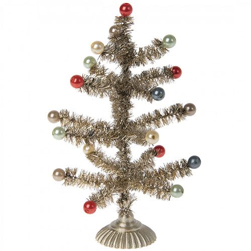 maileg poppenhuis kerstboom goud - 15 cm