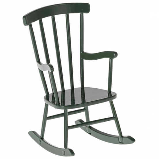 maileg poppenhuis schommelstoel - dark green - 11 cm