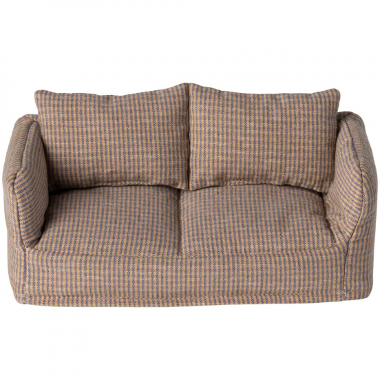 maileg poppenhuis sofa geruit - 7,5 cm