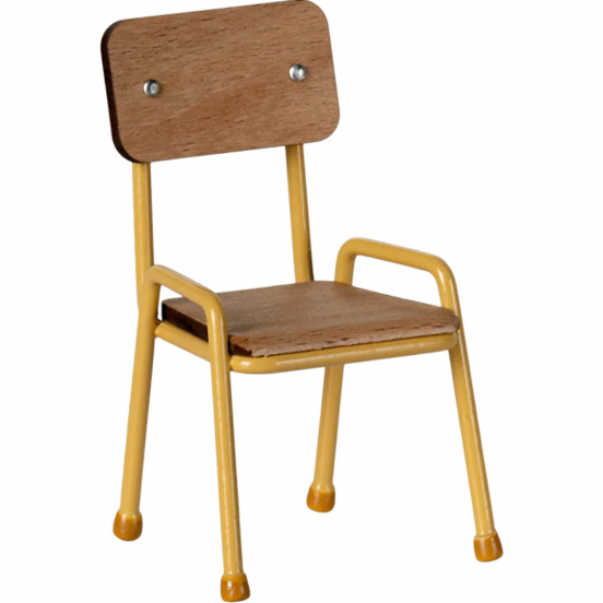 maileg poppenhuis stoel geel - 9 cm