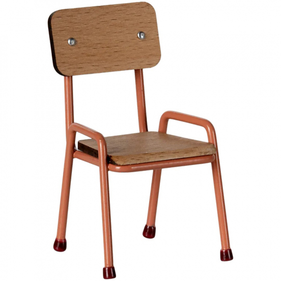 maileg poppenhuis stoel koraal - 9 cm
