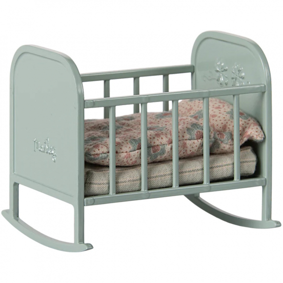 maileg poppenhuis wiegje mint - 9 cm