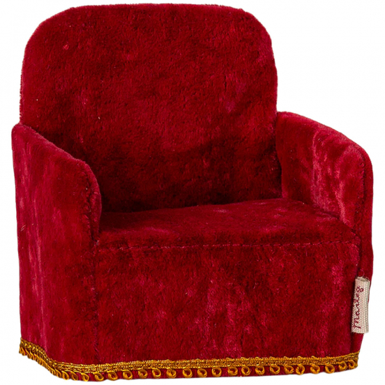 maileg poppenhuis vouwstoel rood - 7,5 cm