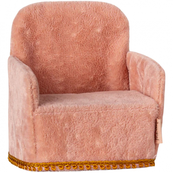 maileg poppenhuis vouwstoel roze - 7,5 cm