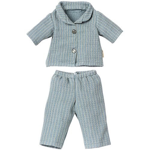 maileg poppenkleding pyjama - blauw - teddy dad